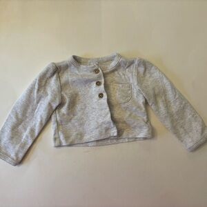 Carter's Light Gray Long Sleeve Button Cardigan